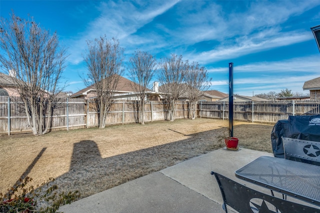 view of yard with a patio area