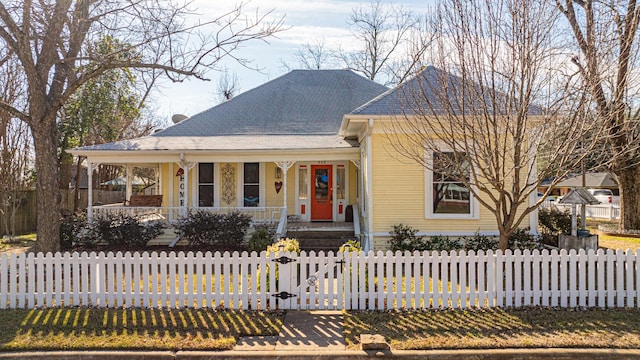 view of front of home with covered porch