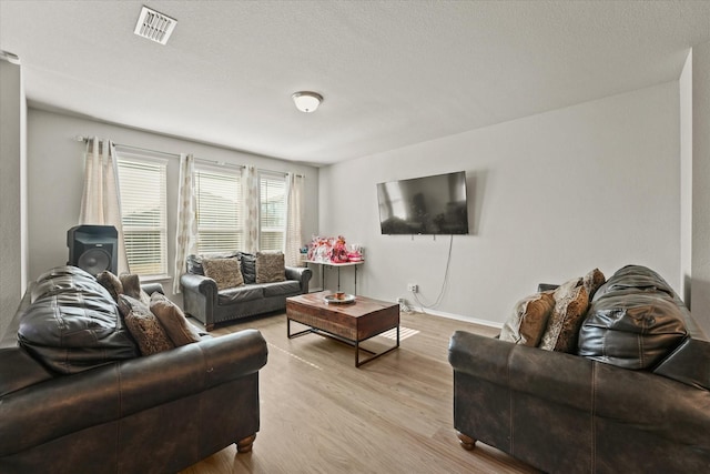 living room featuring light hardwood / wood-style floors