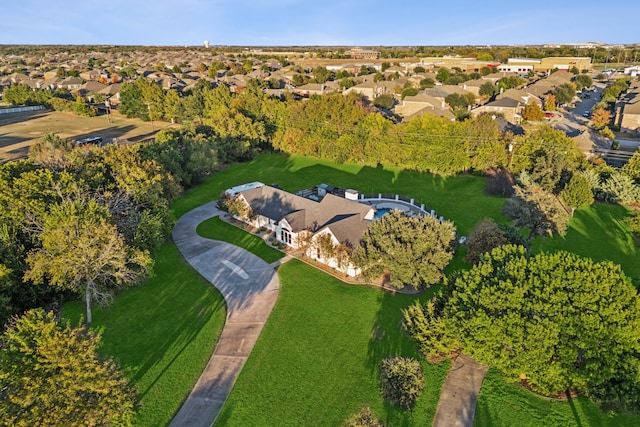 aerial view featuring a residential view