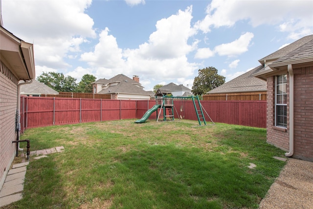 view of yard featuring a playground