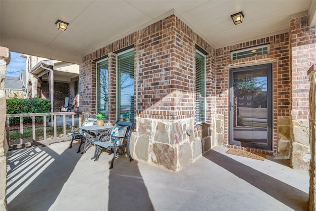 view of patio featuring covered porch