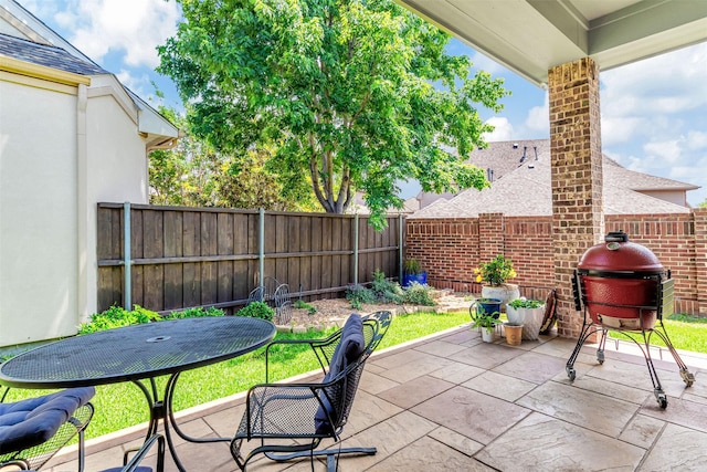 view of patio with grilling area