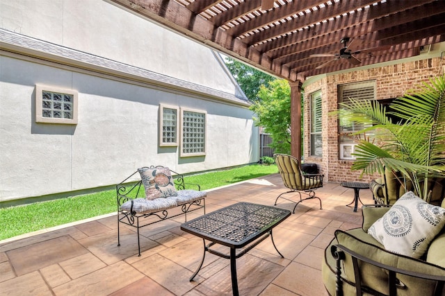 view of patio / terrace with a pergola