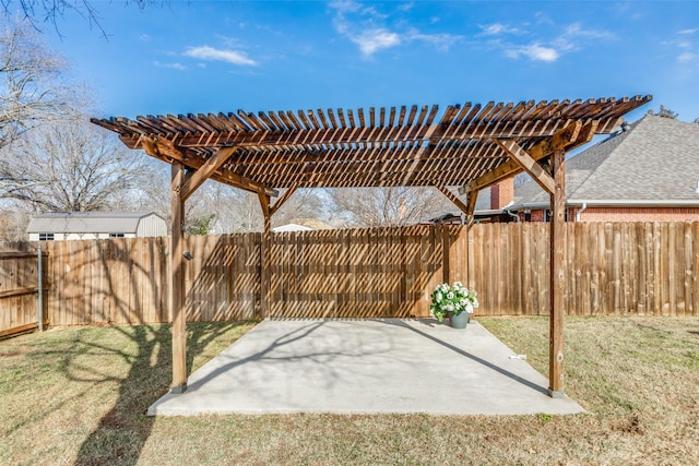 view of patio / terrace with a pergola