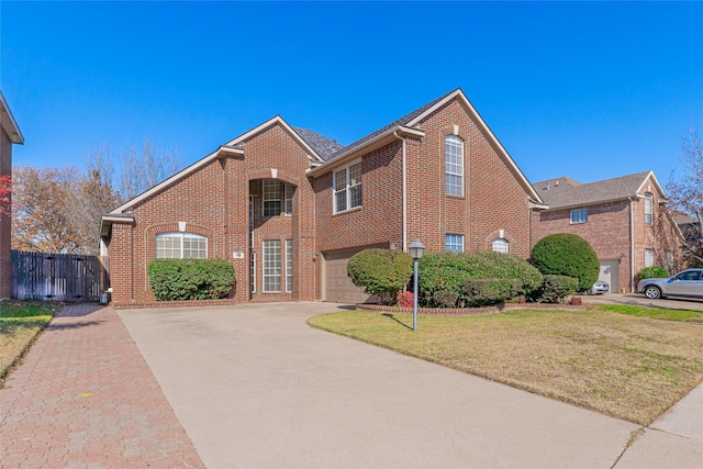 exterior space with a garage and a front yard