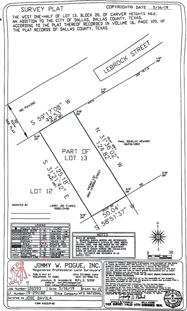 2834 Lebrock St, Dallas TX, 75241 land for sale