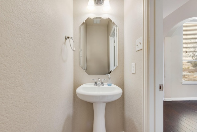 bathroom featuring hardwood / wood-style floors