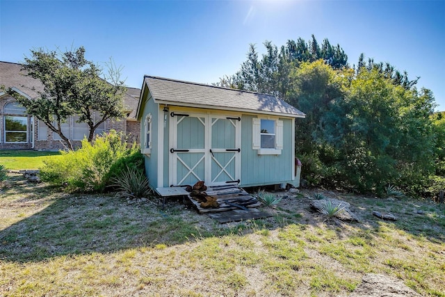 view of shed