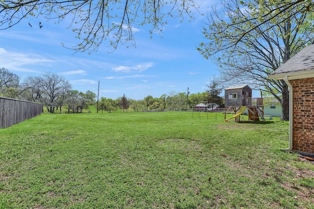 view of yard featuring a playground