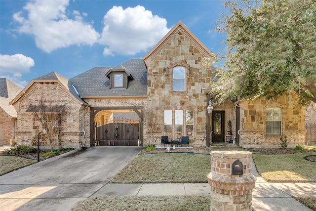 view of front of home with a front yard