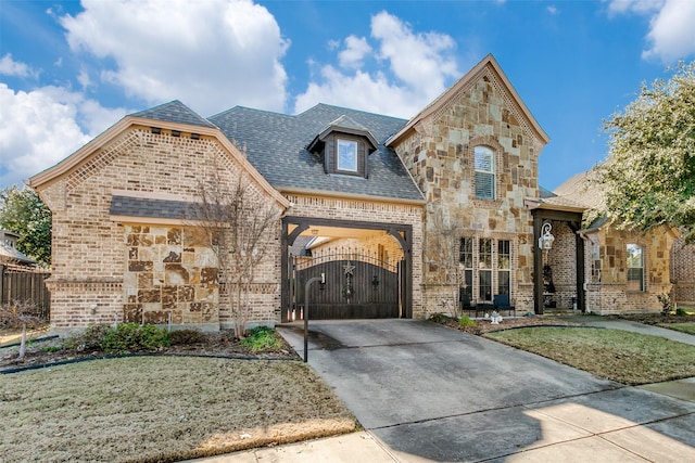 view of front of property featuring a front lawn