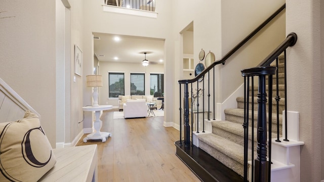 foyer featuring light hardwood / wood-style floors