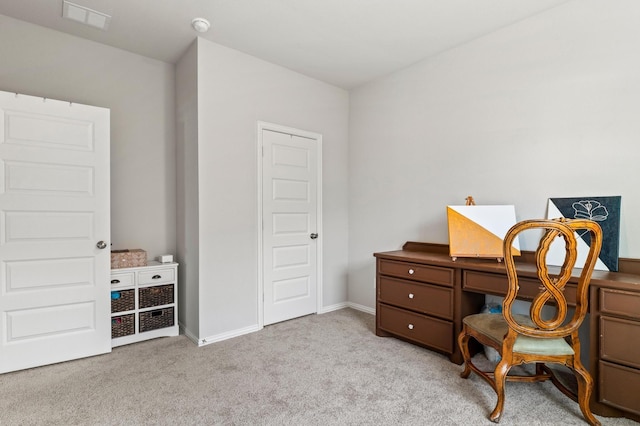 office space with light carpet