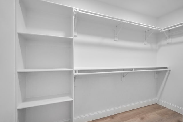 spacious closet featuring hardwood / wood-style flooring