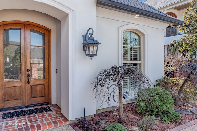 doorway to property with french doors