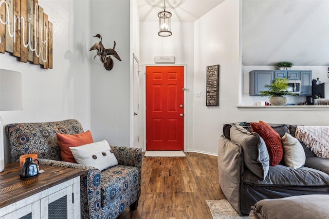 entrance foyer featuring dark hardwood / wood-style floors