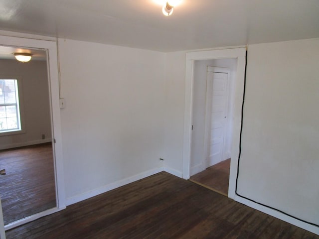 unfurnished room featuring dark hardwood / wood-style floors