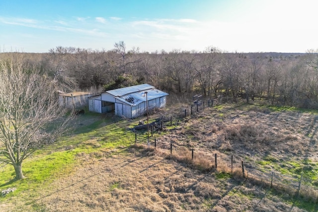 aerial view featuring a rural view