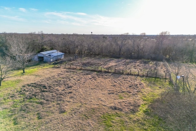 drone / aerial view with a rural view