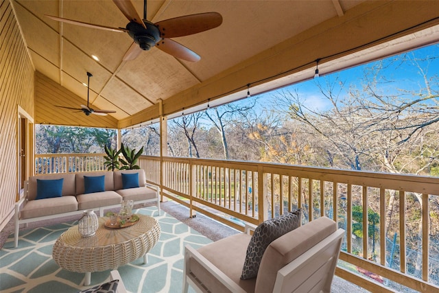 deck featuring an outdoor hangout area