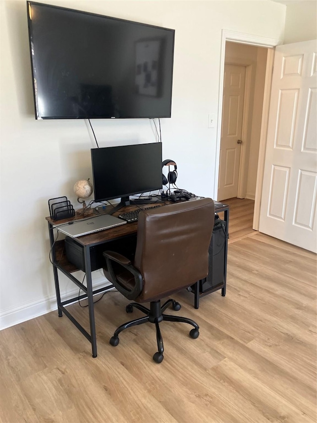 office area featuring light wood-type flooring