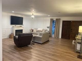 living room featuring hardwood / wood-style flooring