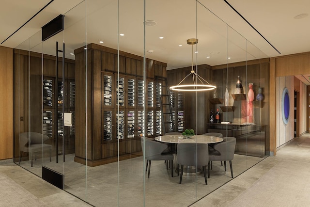 wine cellar with wooden walls