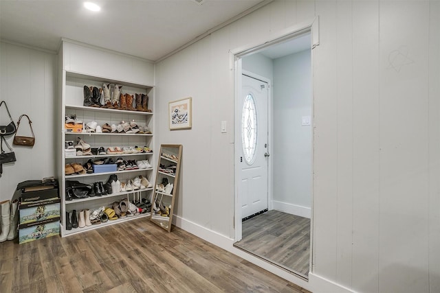 entryway featuring dark hardwood / wood-style floors