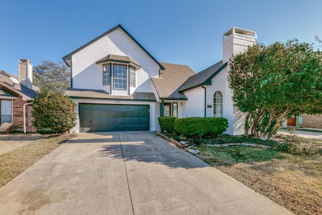 view of front of house with a garage