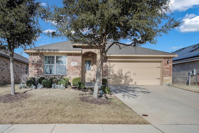 single story home featuring a garage