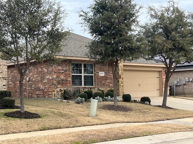 single story home with a garage