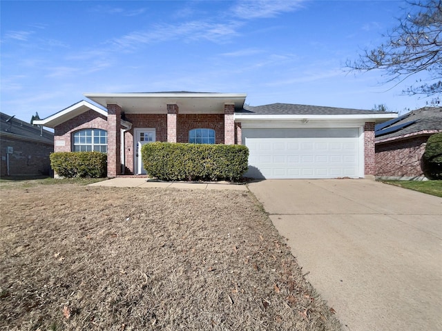 single story home with a garage