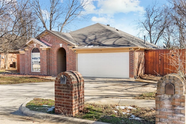 view of front facade with a garage