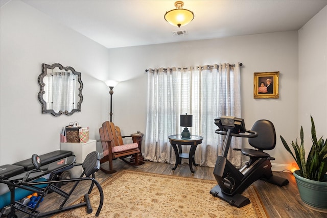 sitting room featuring hardwood / wood-style floors