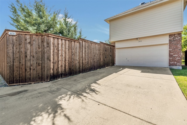 view of garage