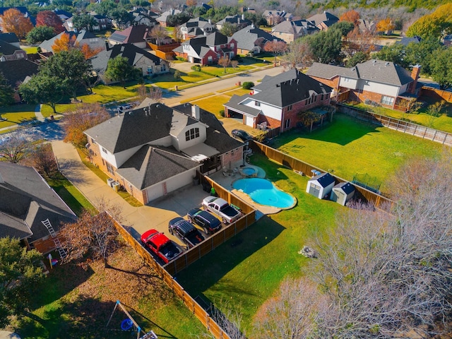 drone / aerial view featuring a residential view