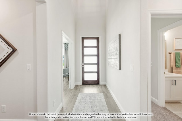 entryway featuring light wood-type flooring