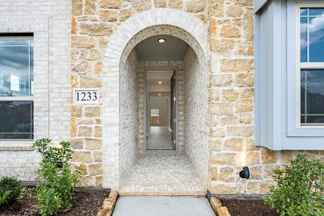 1233 Sylvia St, Desoto, TX 75115 - view of exterior entry with stone siding and brick siding