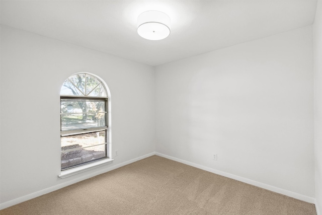 spare room with baseboards and carpet floors