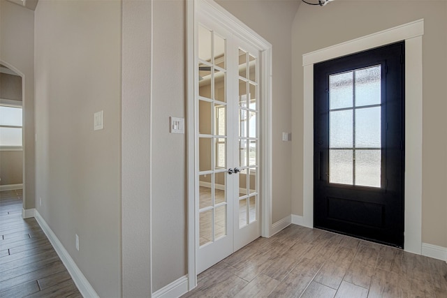 doorway to outside with french doors