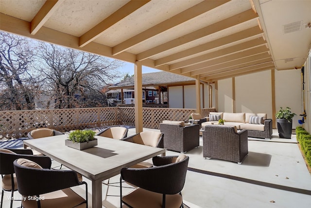 view of patio / terrace with an outdoor hangout area