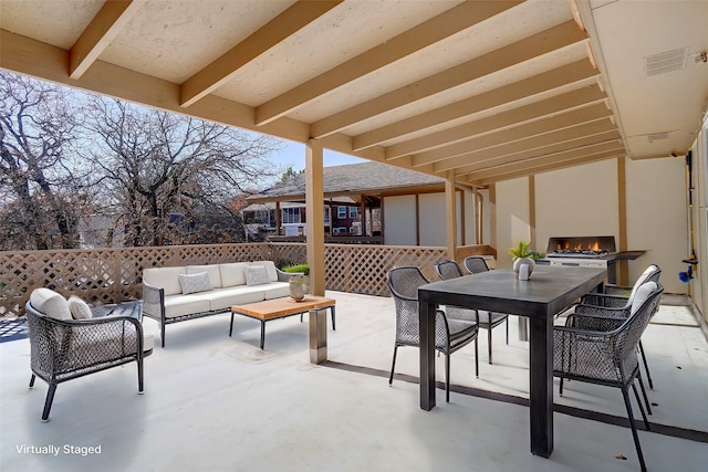 view of patio featuring outdoor lounge area