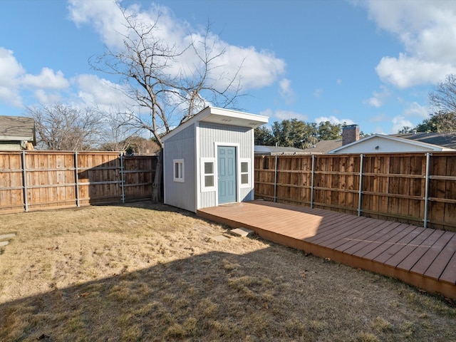 exterior space featuring a wooden deck