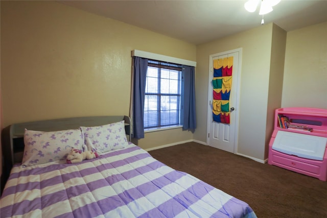 carpeted bedroom with a closet