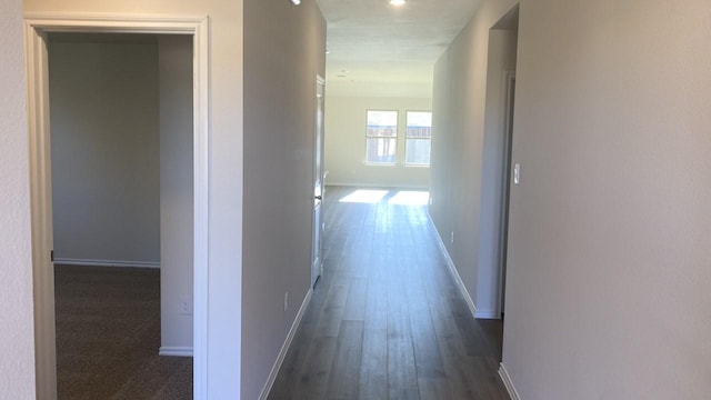 hall featuring dark hardwood / wood-style flooring