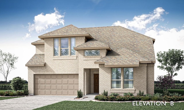 view of front of house with a garage