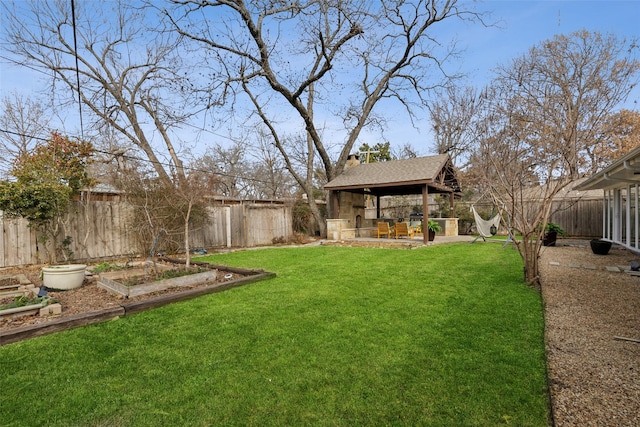 view of yard with a gazebo