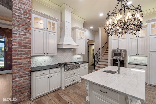 kitchen featuring decorative backsplash and white cabinetry