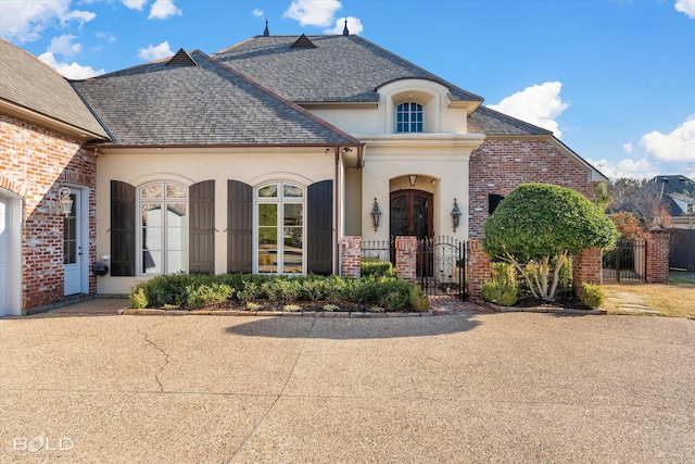 view of french country home